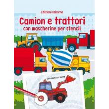 Libro con mascherine per stencil -Camion e trattori dai 3anni