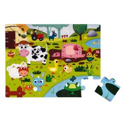 Puzzle Tattile Gli Animali della Fattoria 20 pezzi 2-4 anni